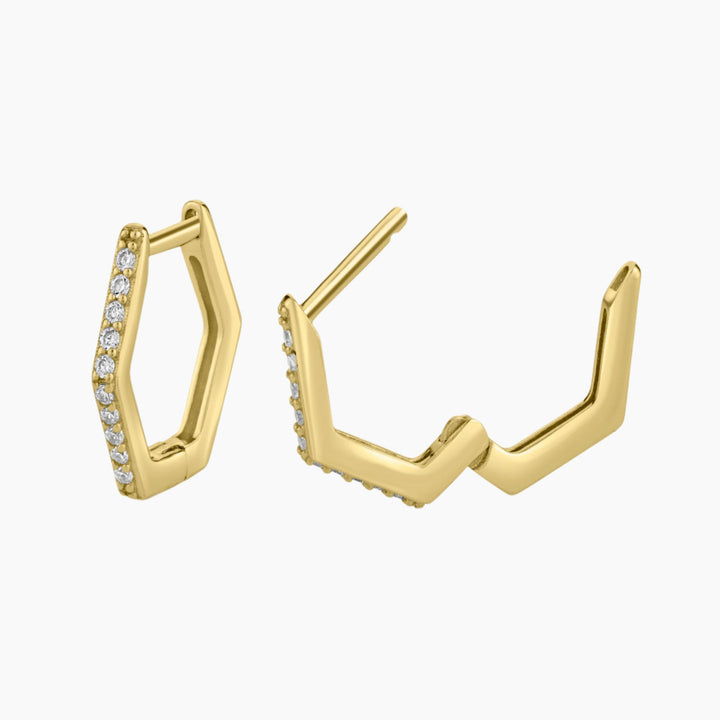 Hexagonal Hoop Earrings