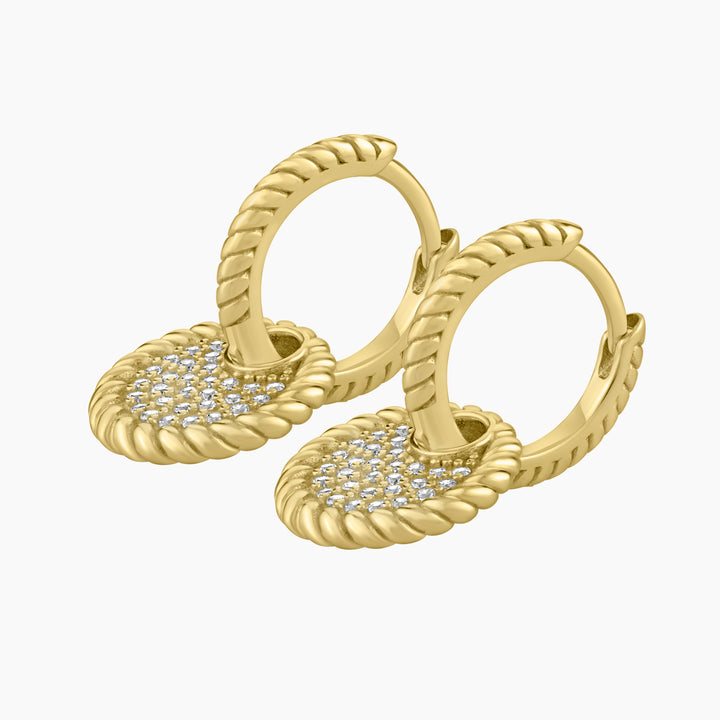 Huggie Dangling Disc Earrings
