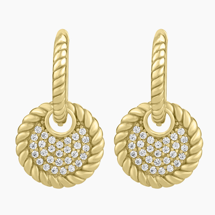 Huggie Dangling Disc Earrings