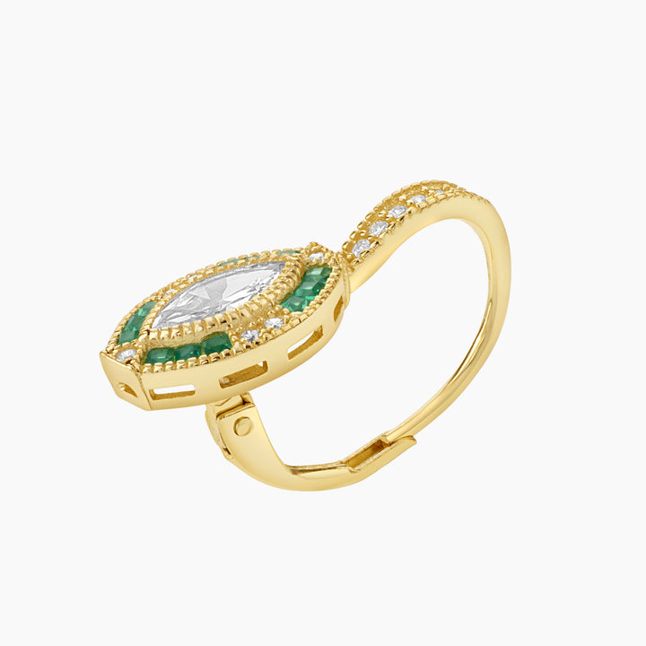 Golden Art Deco Marquise Earrings