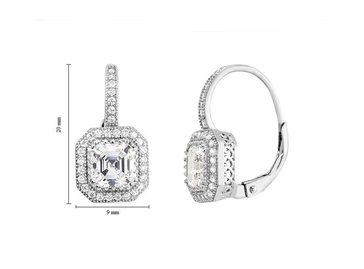 Asher Cut Halo Lever Back Earrings