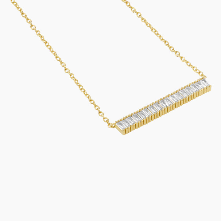 Baguette Pave Necklace