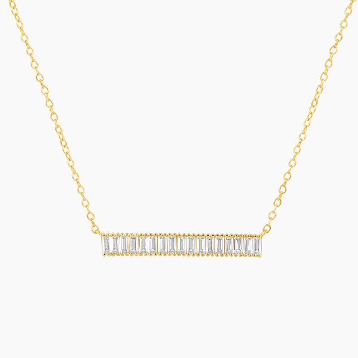 Baguette Pave Necklace