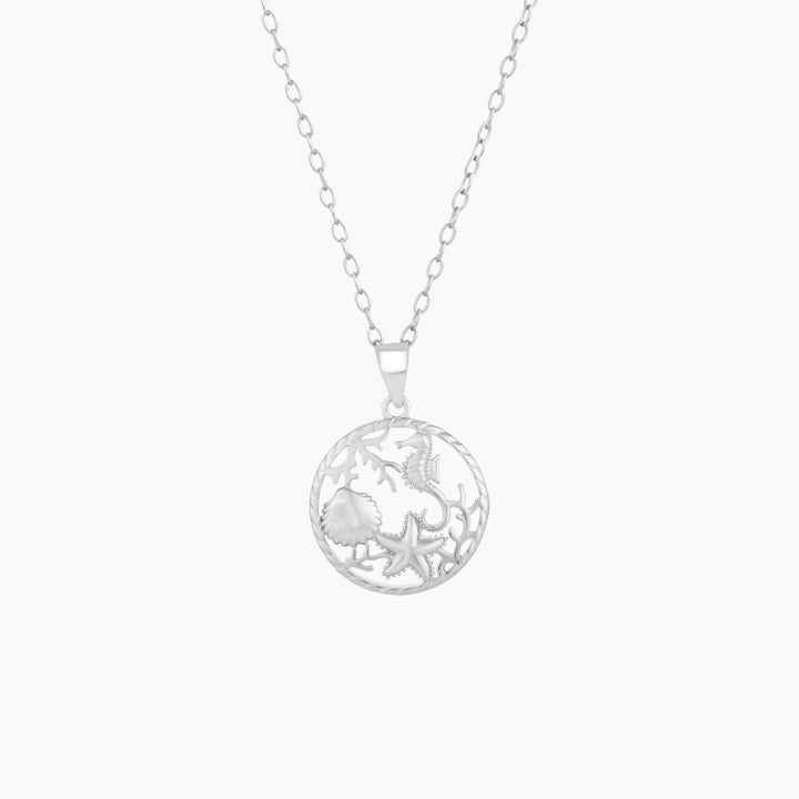 Sea Life Circle Pendant on Chain