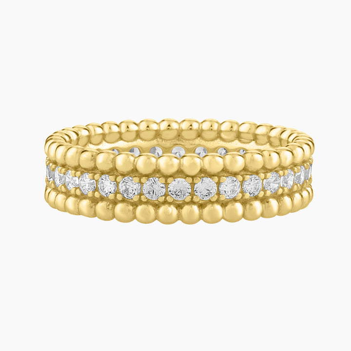 Beaded Pave Band Ring