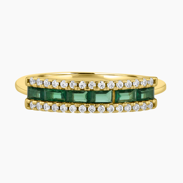 Vintage Green Spinel & CZ Ring