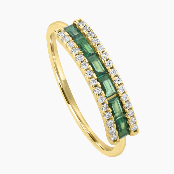 Vintage Green Spinel & CZ Ring