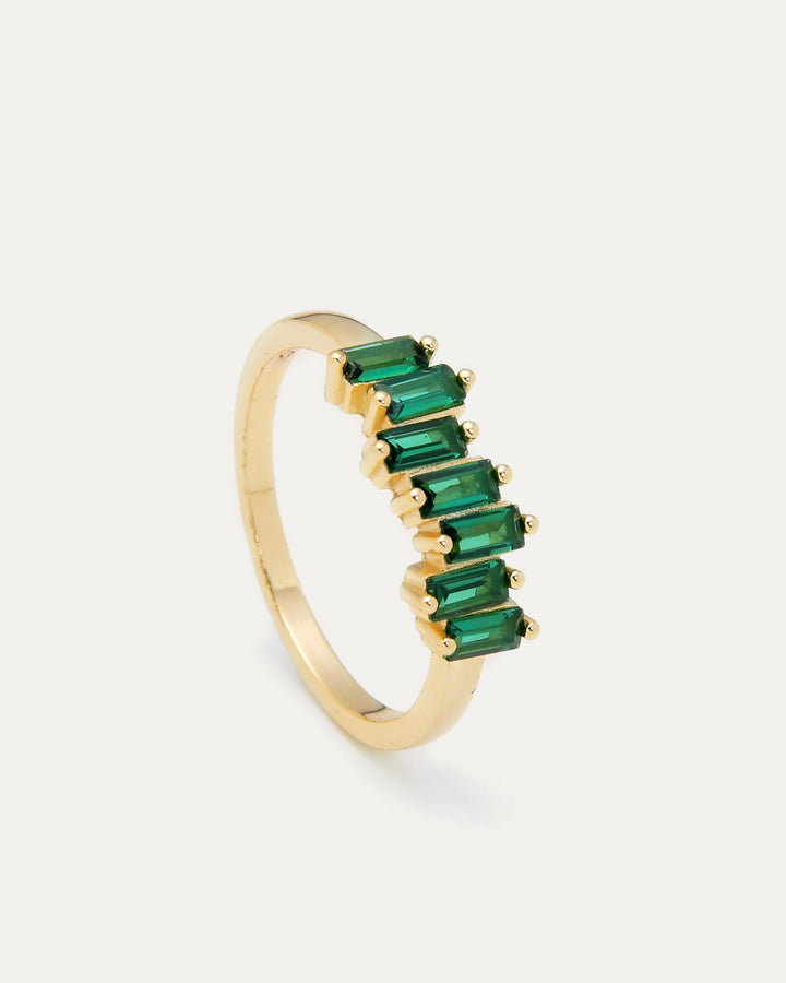Green Baguettes Ring
