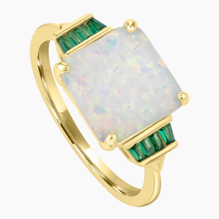 White Opal Ring