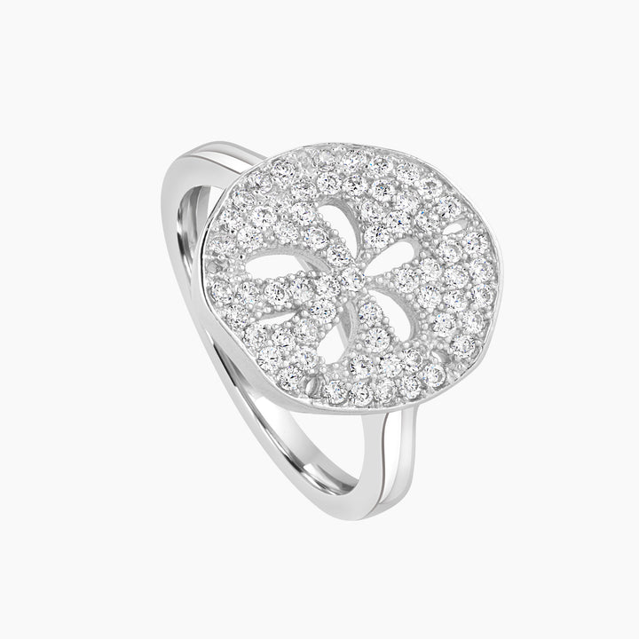 Pave Cubic CZ Sand Dollar Ring