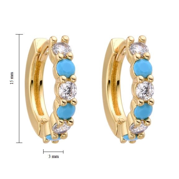 Turquoise Huggie Earrings