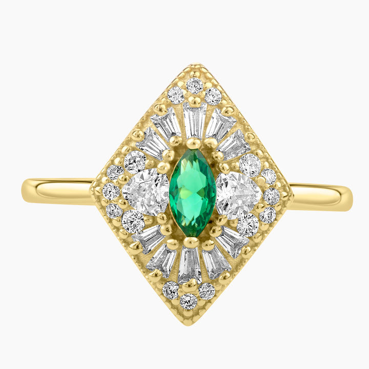 Rhombus Radiance Art Deco Ring