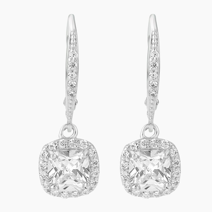 Cuschion Cut Leverback Earrings