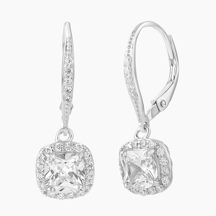 Cuschion Cut Leverback Earrings
