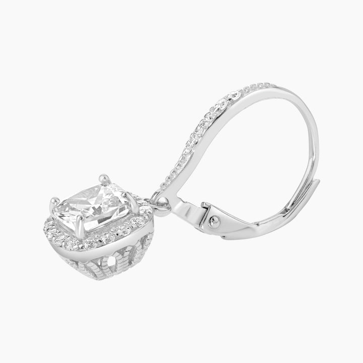 Cuschion Cut Leverback Earrings