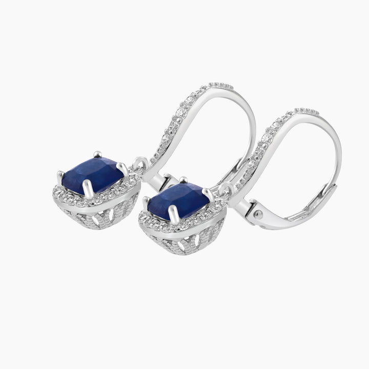 Cushion Cut Leverback Earrings