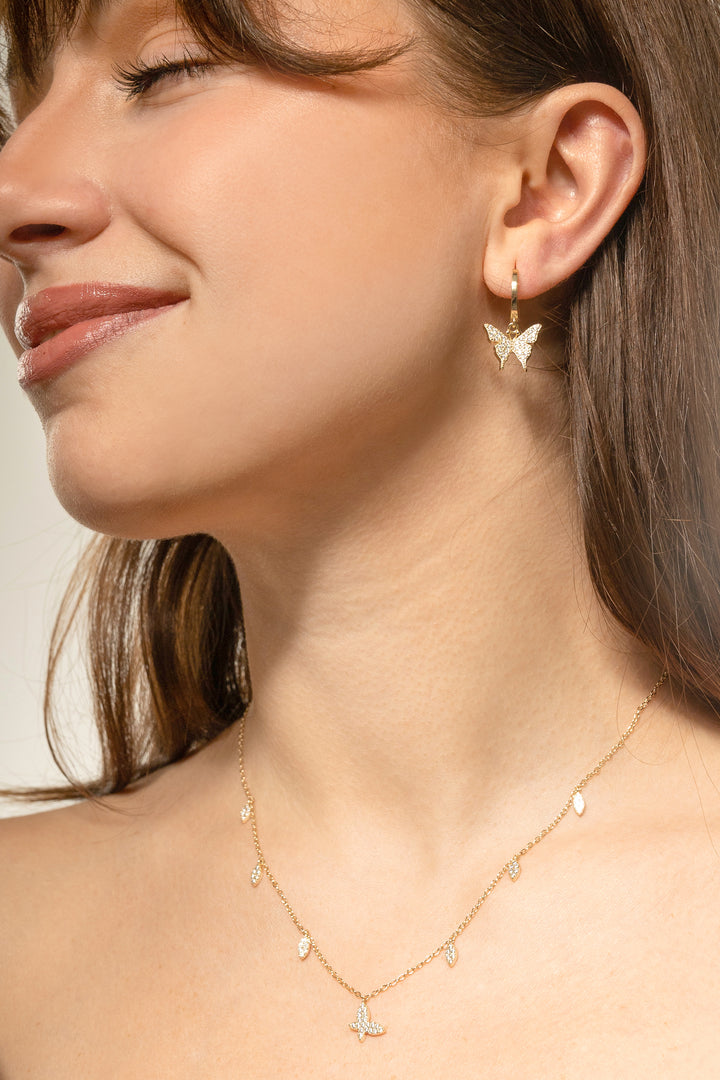 Butterfly Huggie Earrings