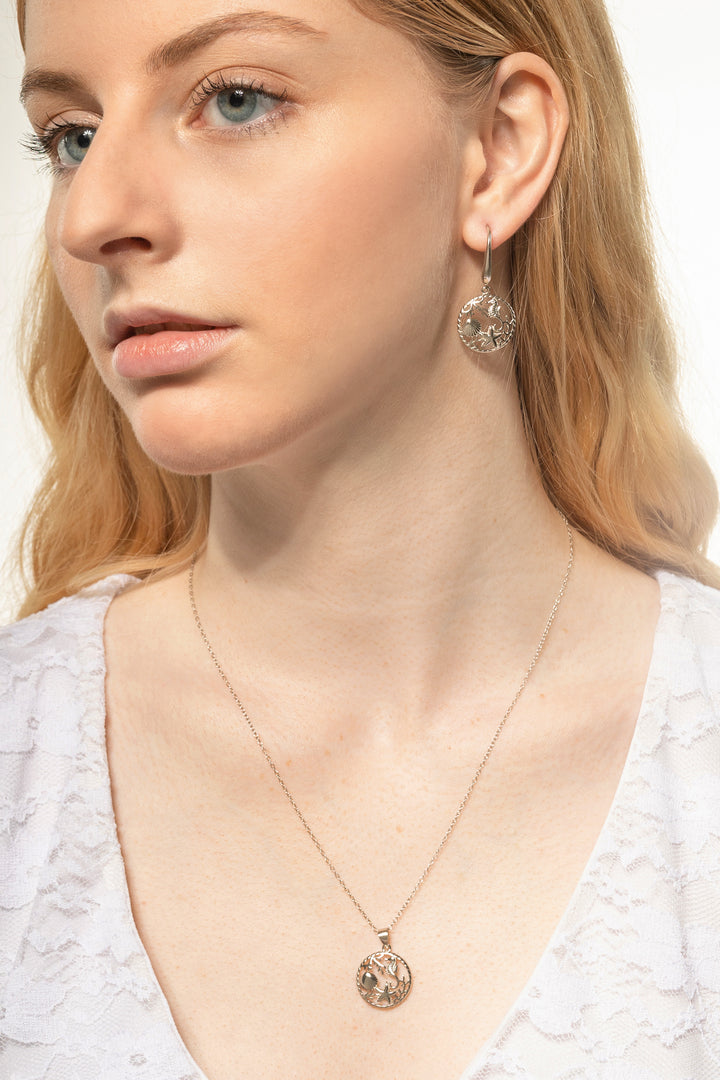 Sea Life Circle Pendant on Chain