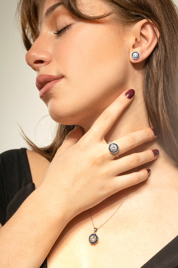 Octagonal Art Deco Rings