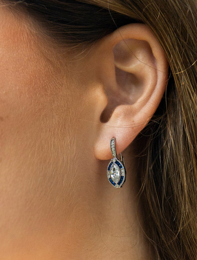 Art Deco Leverback Earring