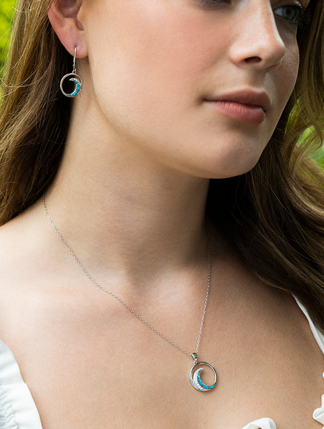 Ocean Wave Pendant on Chain