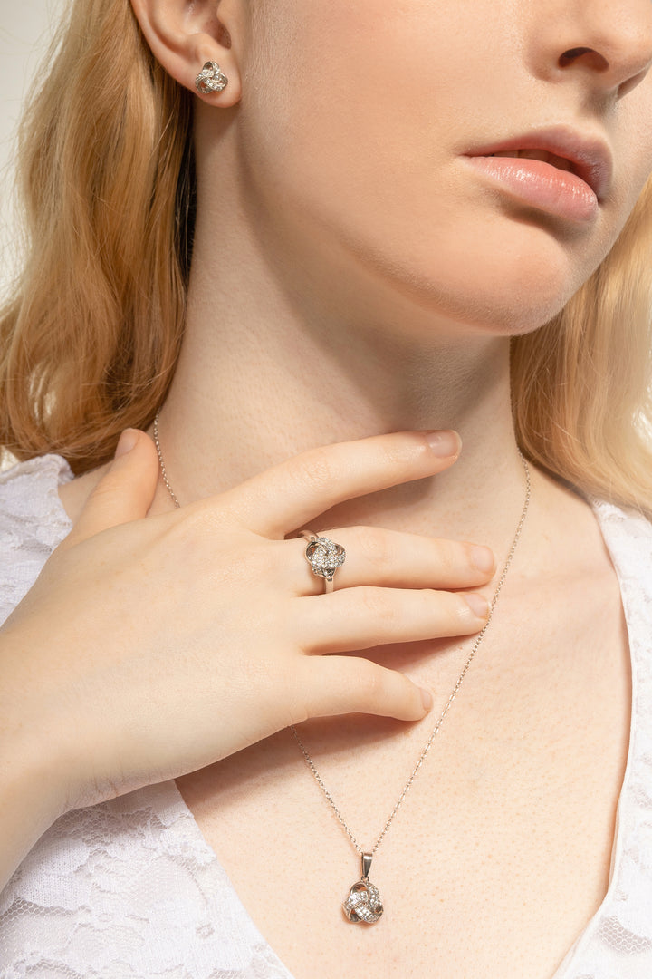 Pave Love Knot Ring