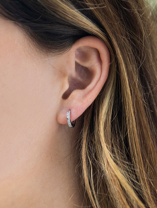 Pave Huggie Earrings