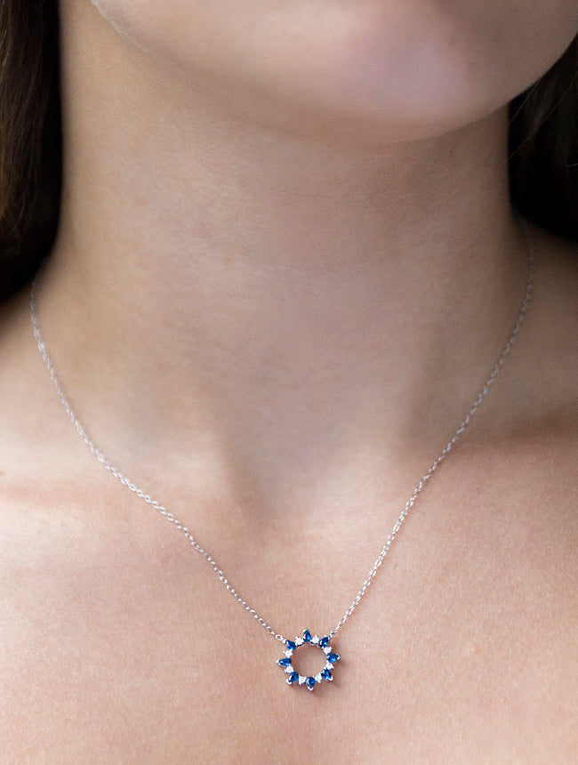 Azure Eternity Open Circle Necklace