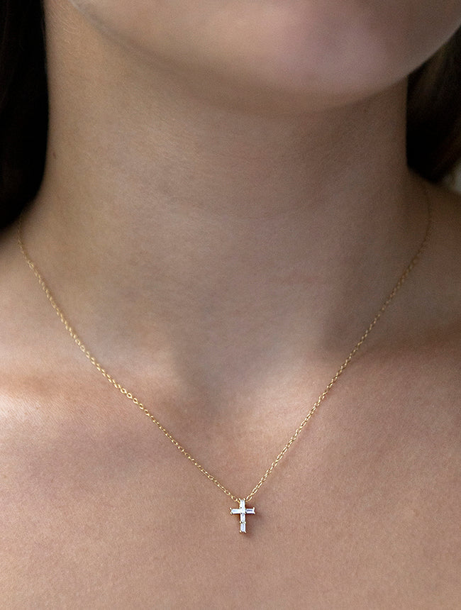 Baguette Cross Necklace