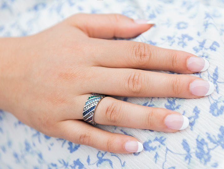 Multi color Band Ring