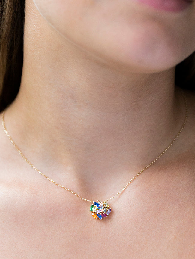 Rainbow Cluster Necklace