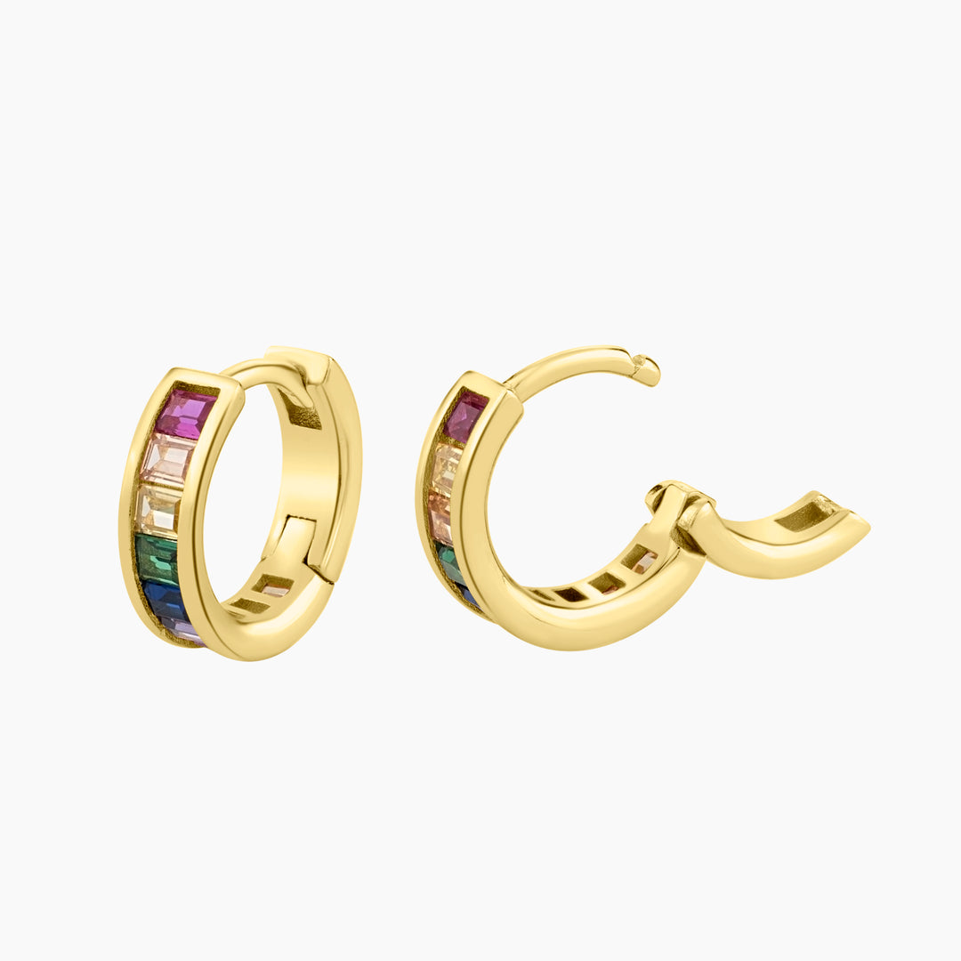 Rainbow Huggie Earrings