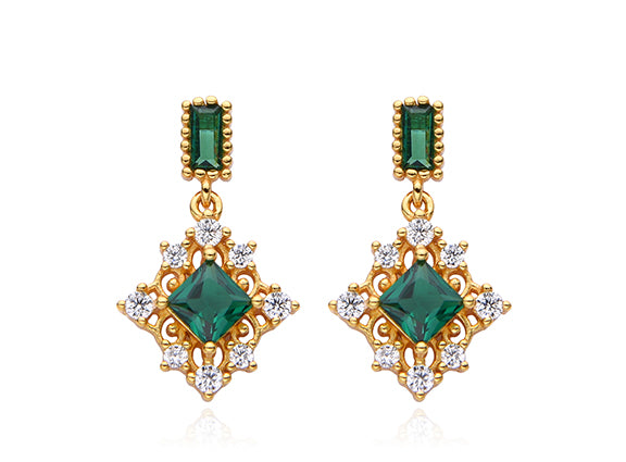 Emerald Starlight Chandelier Earrings