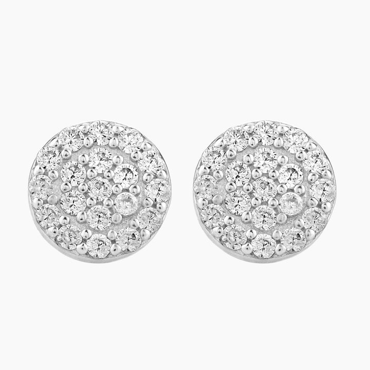 Pave Round Stud Earrings