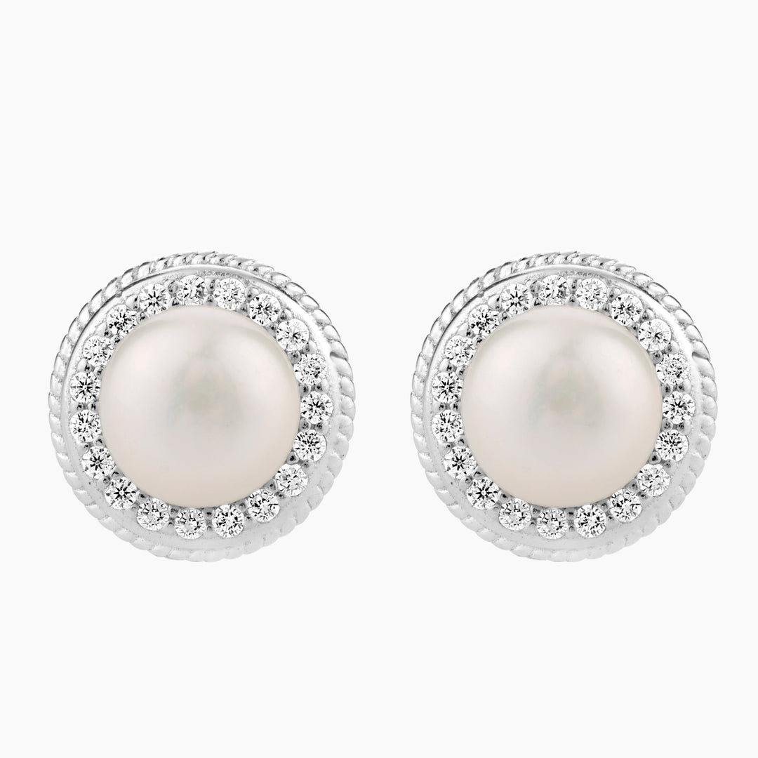 Freshwater Pearl Halo Earrings