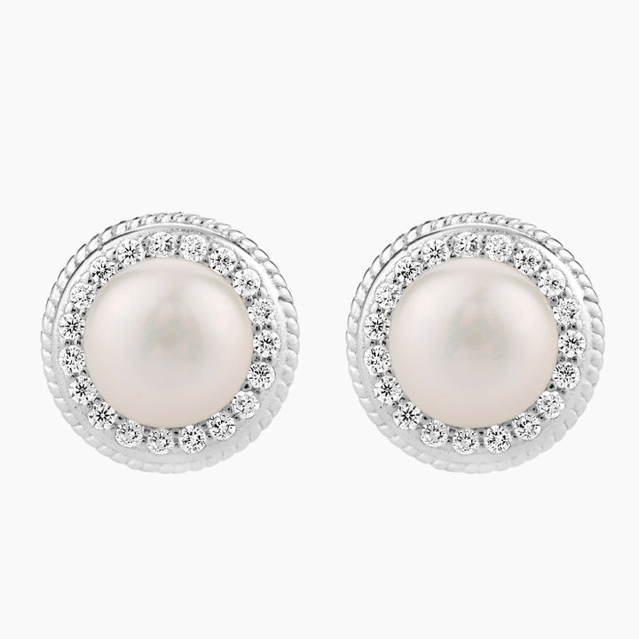 Freshwater Pearl Halo Earrings