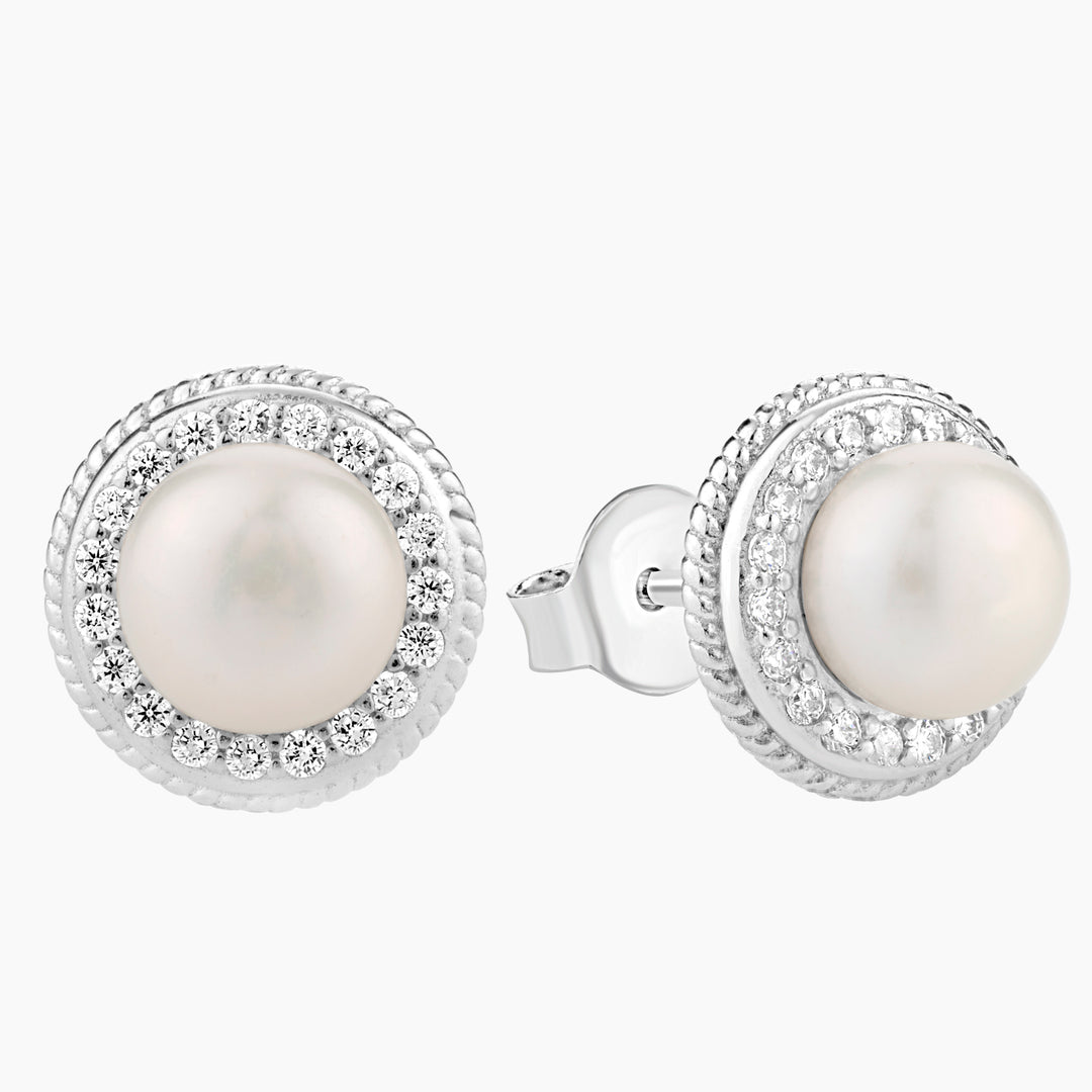 Freshwater Pearl Halo Earrings