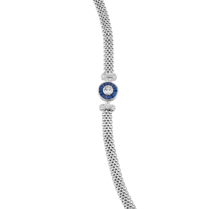 Vintage Blue Spinel and CZ Bracelet