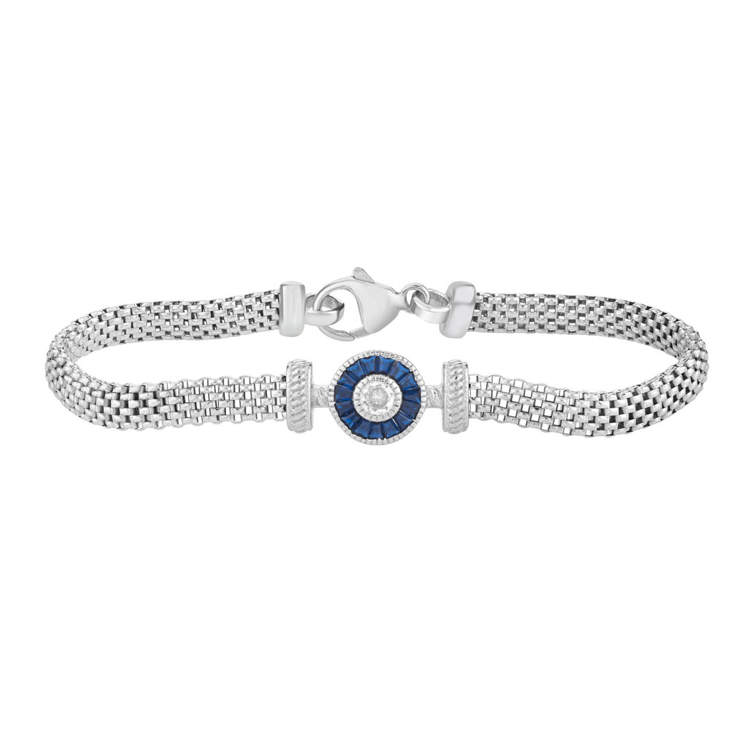 Vintage Blue Spinel and CZ Bracelet