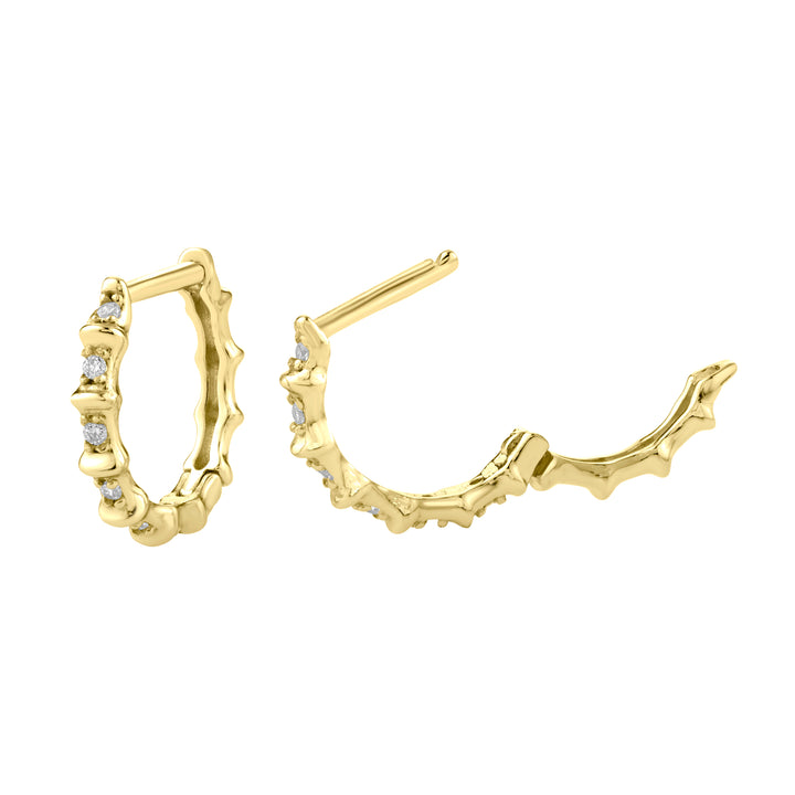 Sparkling Bamboo Hoop Earrings