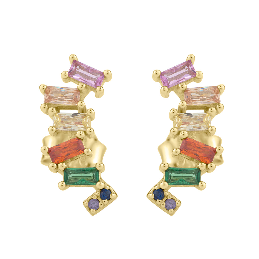 Rainbow Colored Climber Earring