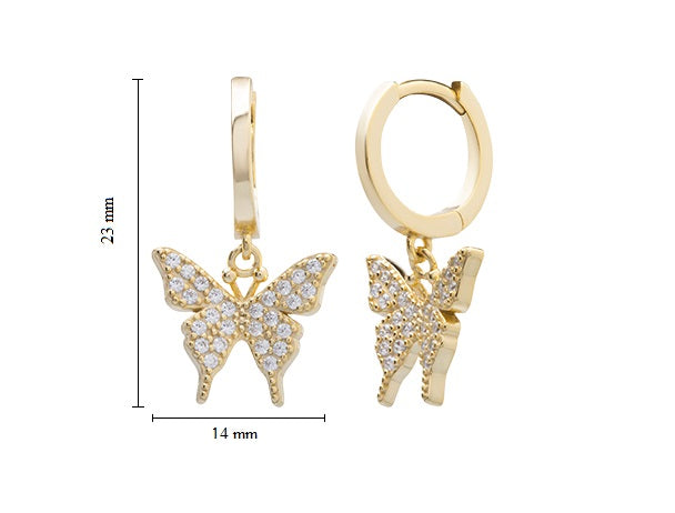 Butterfly Huggie Earrings