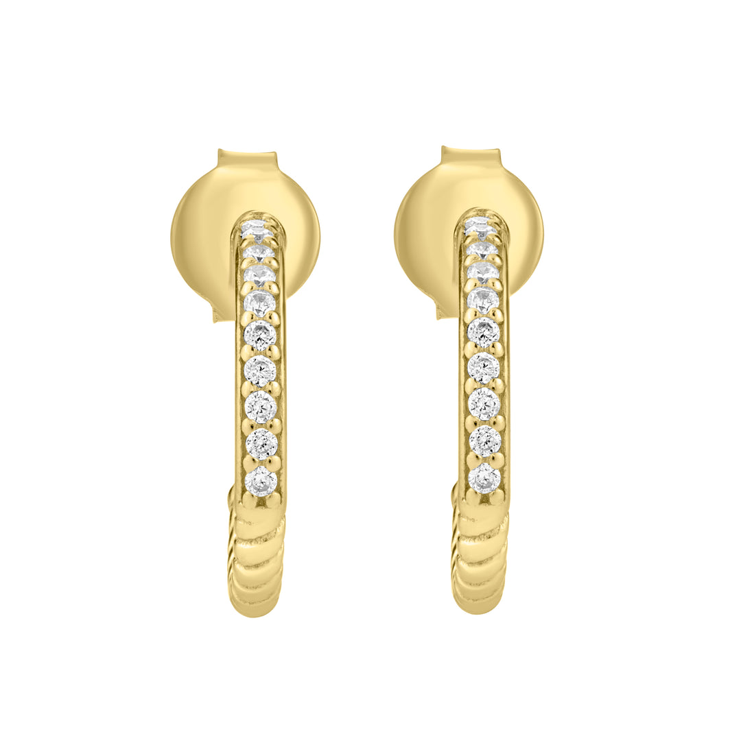 J Hoop Pave Earrings