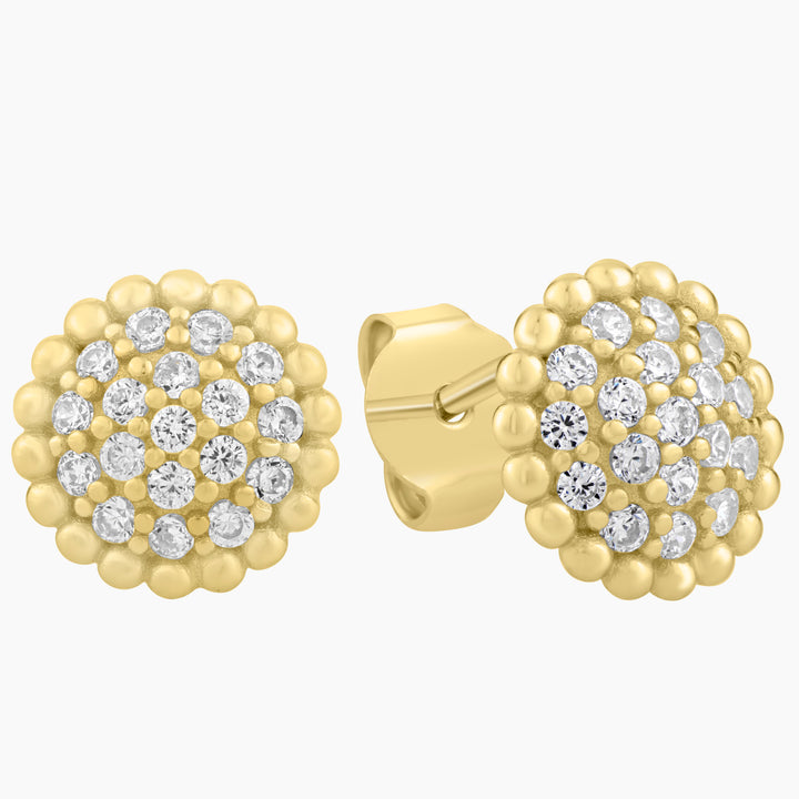 Circle Pave Stud Earrings