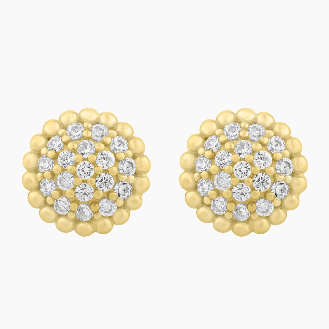 Circle Pave Stud Earrings