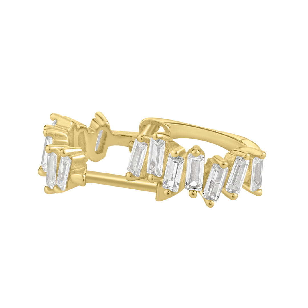 Baguette CZ  Hoop Earrings