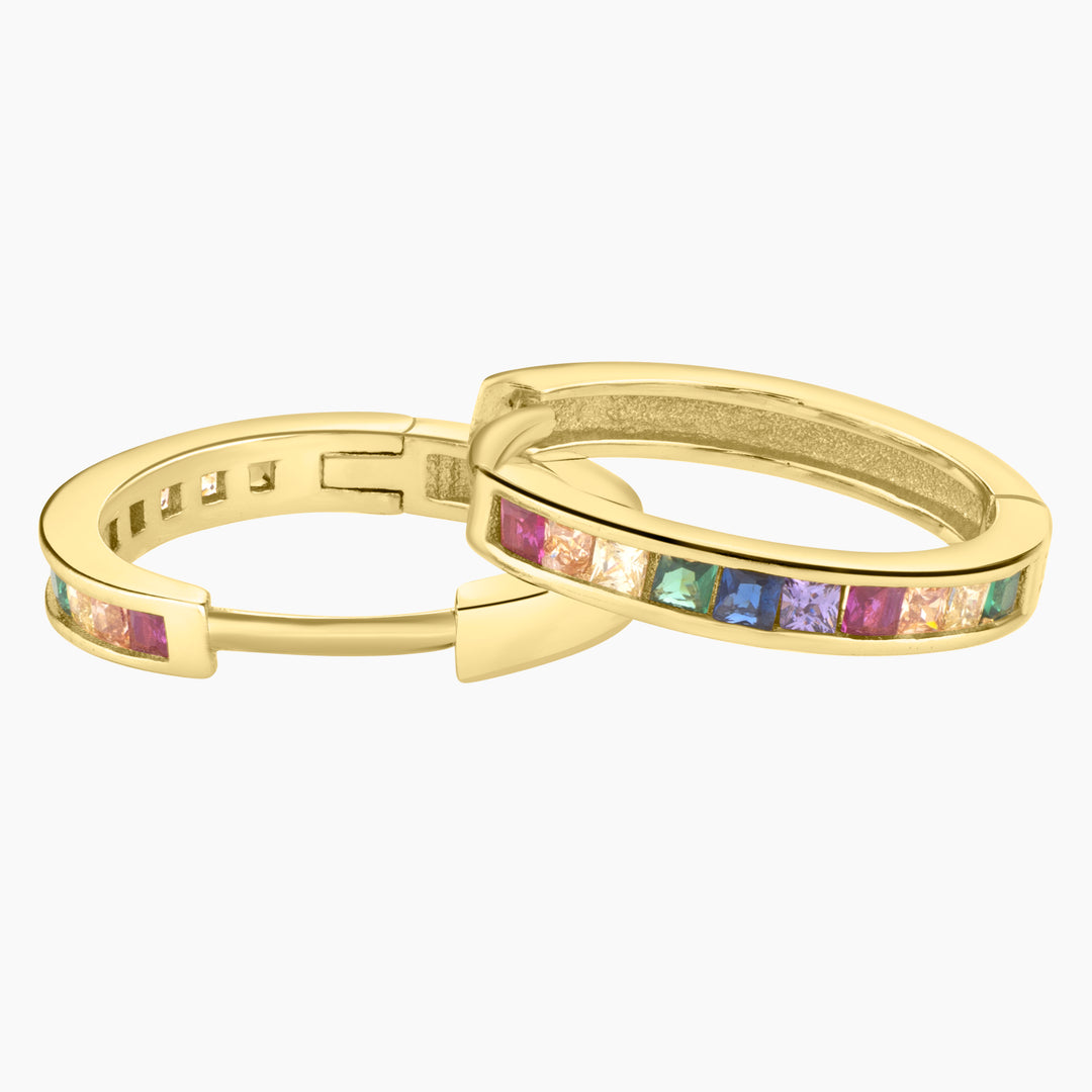 Rainbow Huggie Earrings