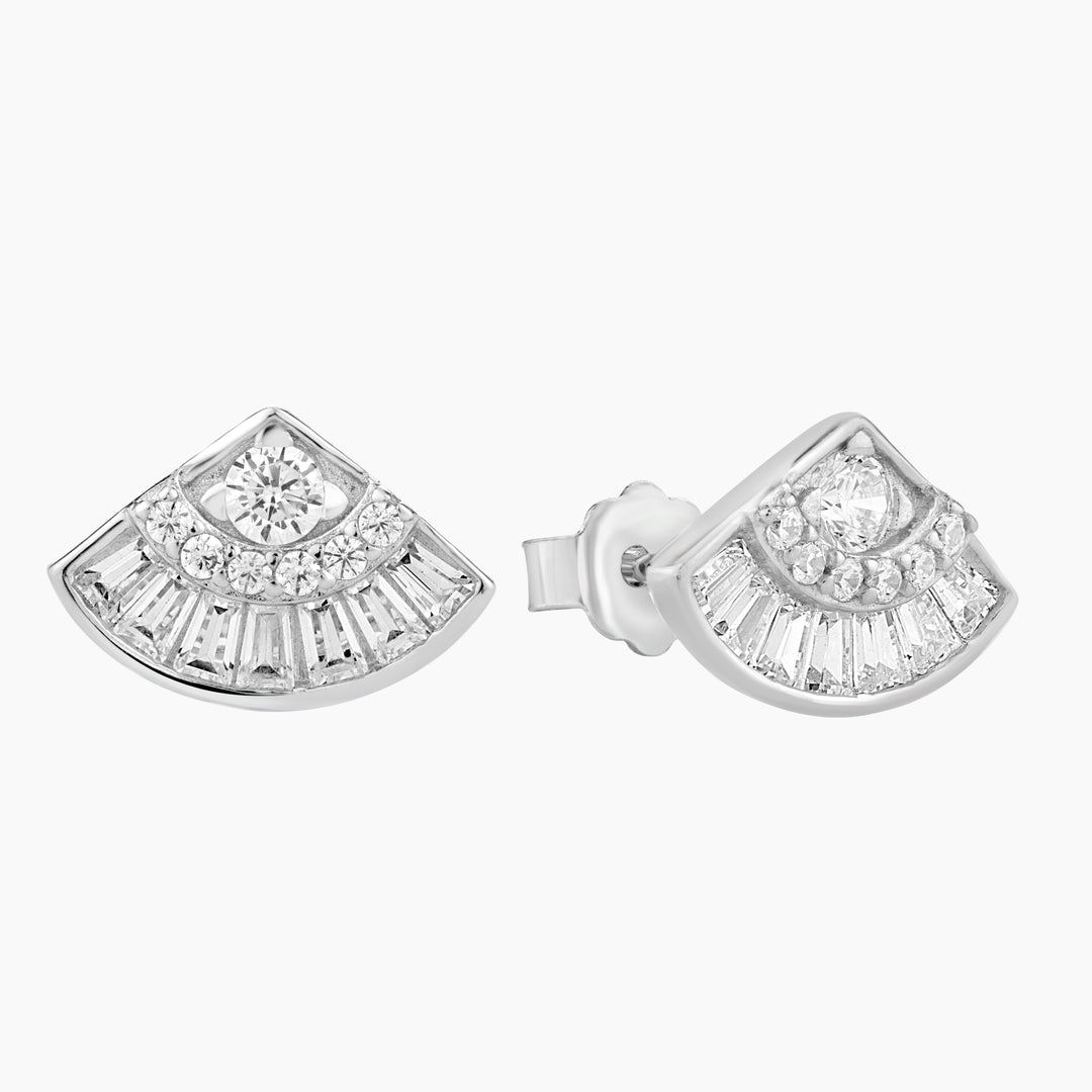 Folding Fan Stud Earrings