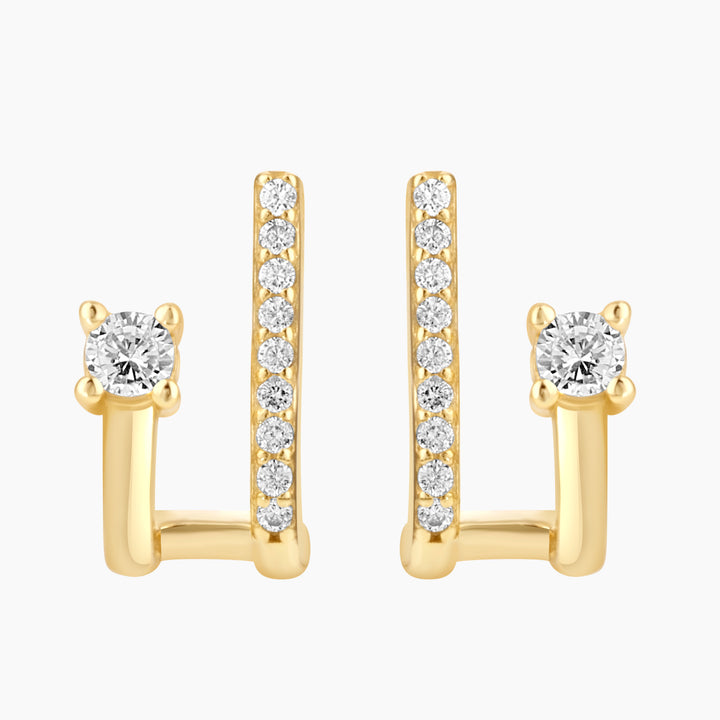 Golden J Stud Earrings