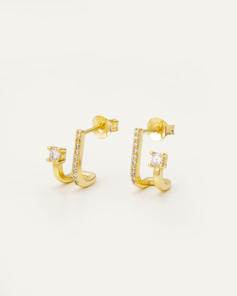 Golden J Stud Earrings